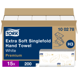 Tork Extra Soft 2 lags Singlefold Hndkldeark, hvid (15 x 200 ark) 100278
