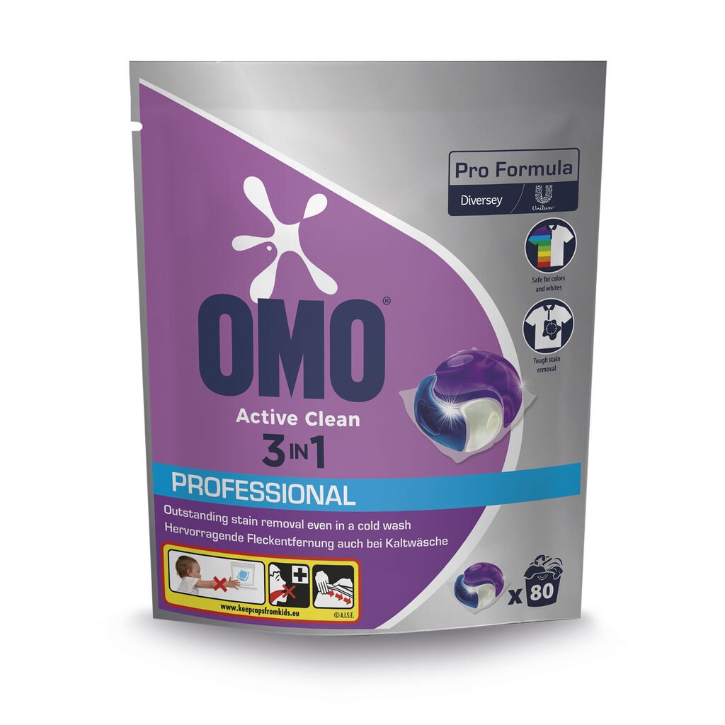 Omo Pro Formula Active Clean 3in1 Vaskekapsler 80 stk.