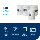 Tork Aftrringspapir Plus, 2-lags, M2 Centerfeed rulle, hvid (6 ruller) - 101250