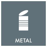 Piktogram til affaldssortering, Klistermrke, 12 x 12 cm