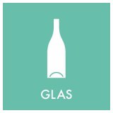 Piktogram til affaldssortering, Klistermrke, 12 x 12 cm