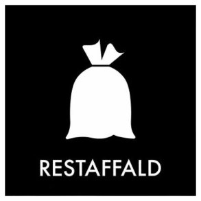 Piktogram til affaldssortering, Klistermrke, 12 x 12 cm