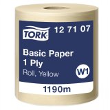 Tork Aftrringspapir Basic 1 Lags Gul - 1190 meter - 127107