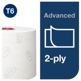 Toiletpapir Tork Advance Compact T6, 2-lags, Hvid, 100 meter (27 ruller) 127530