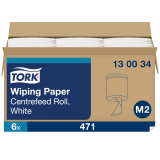 Tork Aftrringspapir Standard, M2 Centerfeed rulle, hvid (6 ruller) - 130034