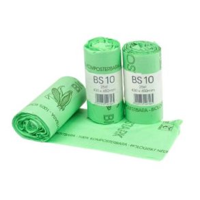 Spandepose 10ltr 43x45 15my med Stjernebund Komposterbar Gr�n 25stk/rl.