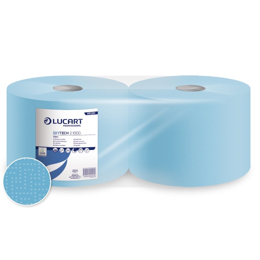 Lucart Aft�rringsrulle Industri 2-lags �36cm, B22.5cmxL360m, Ecolabel Bl� Genbrugsfiber, 2 rl.