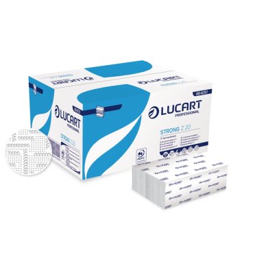 Lucart H�ndkl�deark Z20 Z-Fold 2-lag, L24xB20xD8cm, Nyfiber Hvid, 15x200 ark (864051)