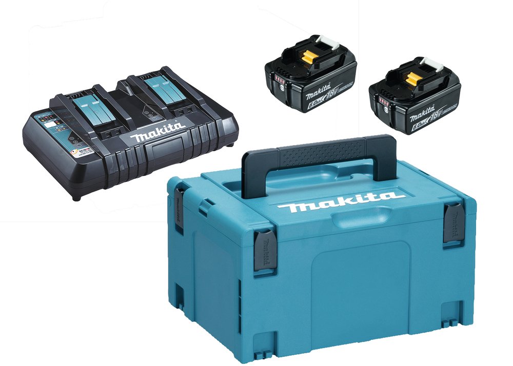 Makita Batteripakke - 2 stk. 6.0AH + 18V Dobbeltlader