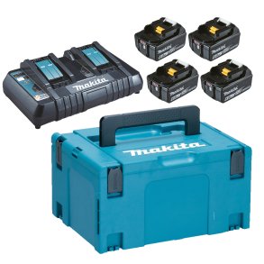 Makita Batteripakke - 4 stk. 6.0AH + 18V Dobbeltlader