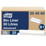 Tork Affaldspose 50l transparent - 10 ruller - til B1 skraldespand