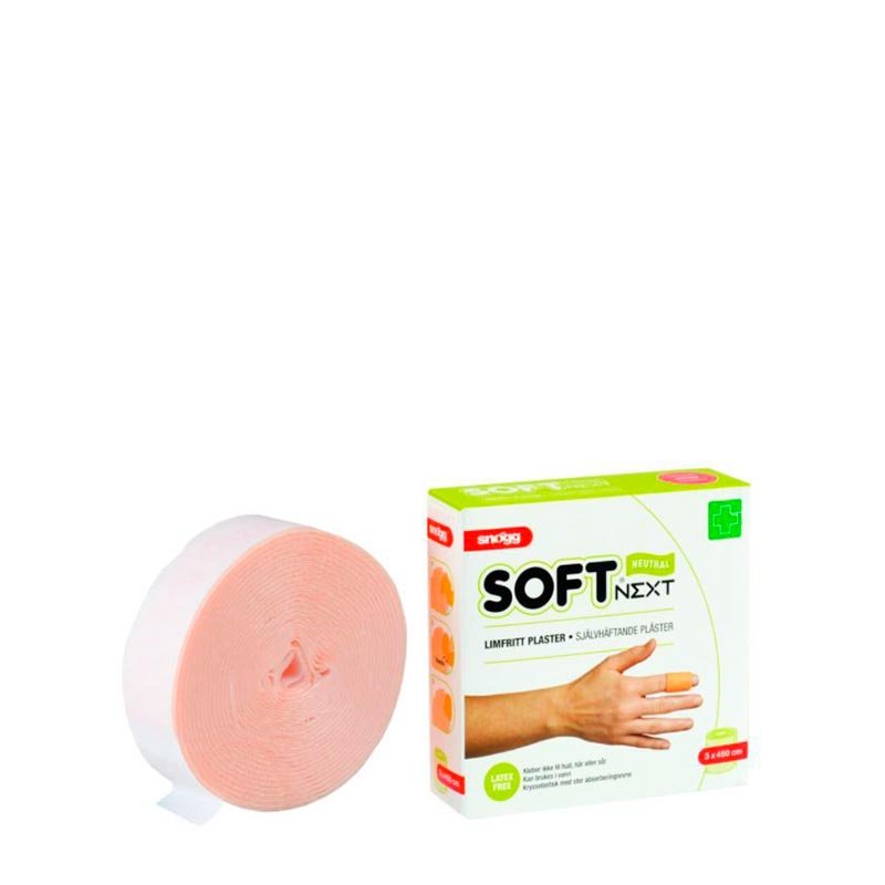 Plaster Soft 1 - Smal (3cm. x 4,5m.) selvklæbende/limfri