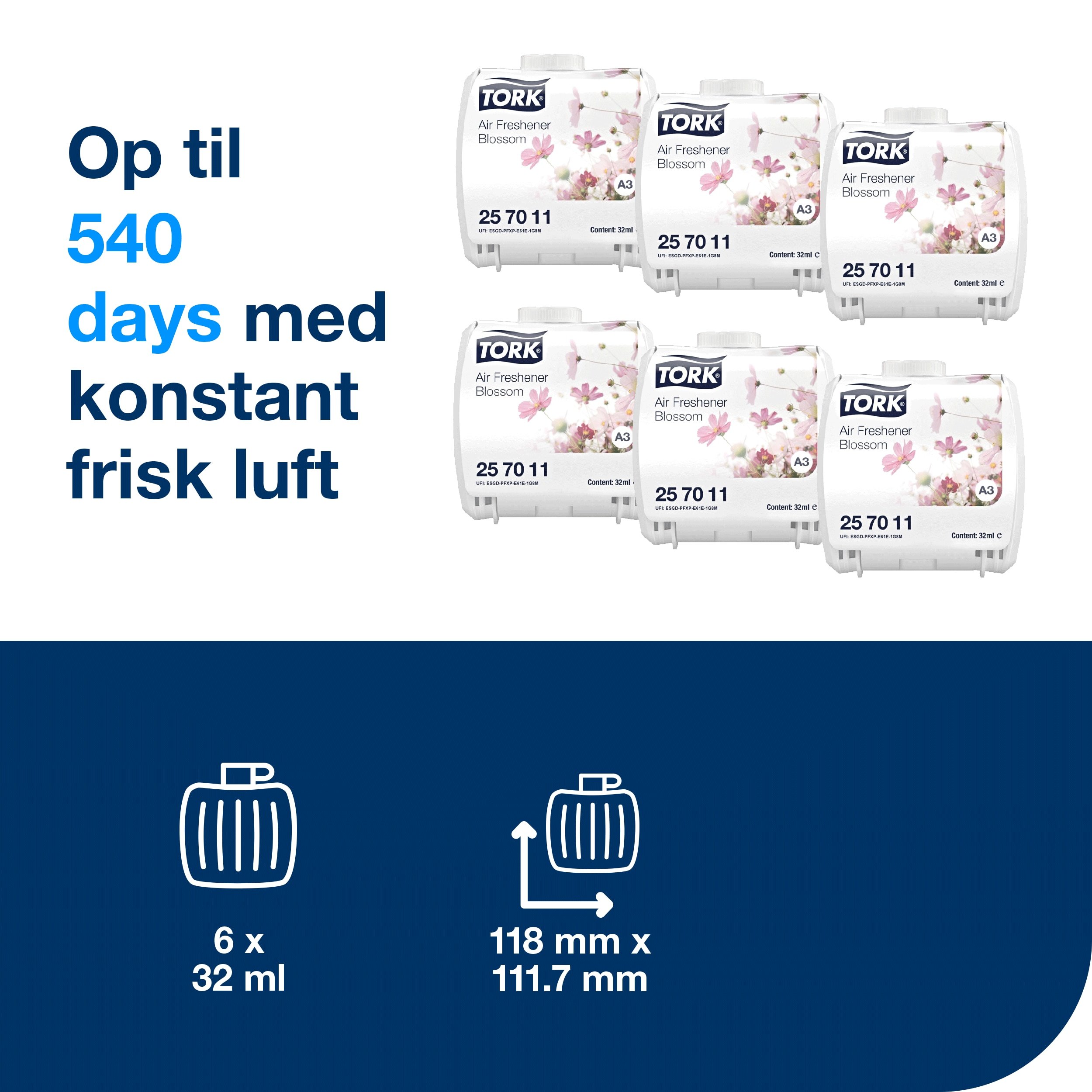 Tork Constant Airfreshener Refill, A3, Blomst duft, 32ml, 257011