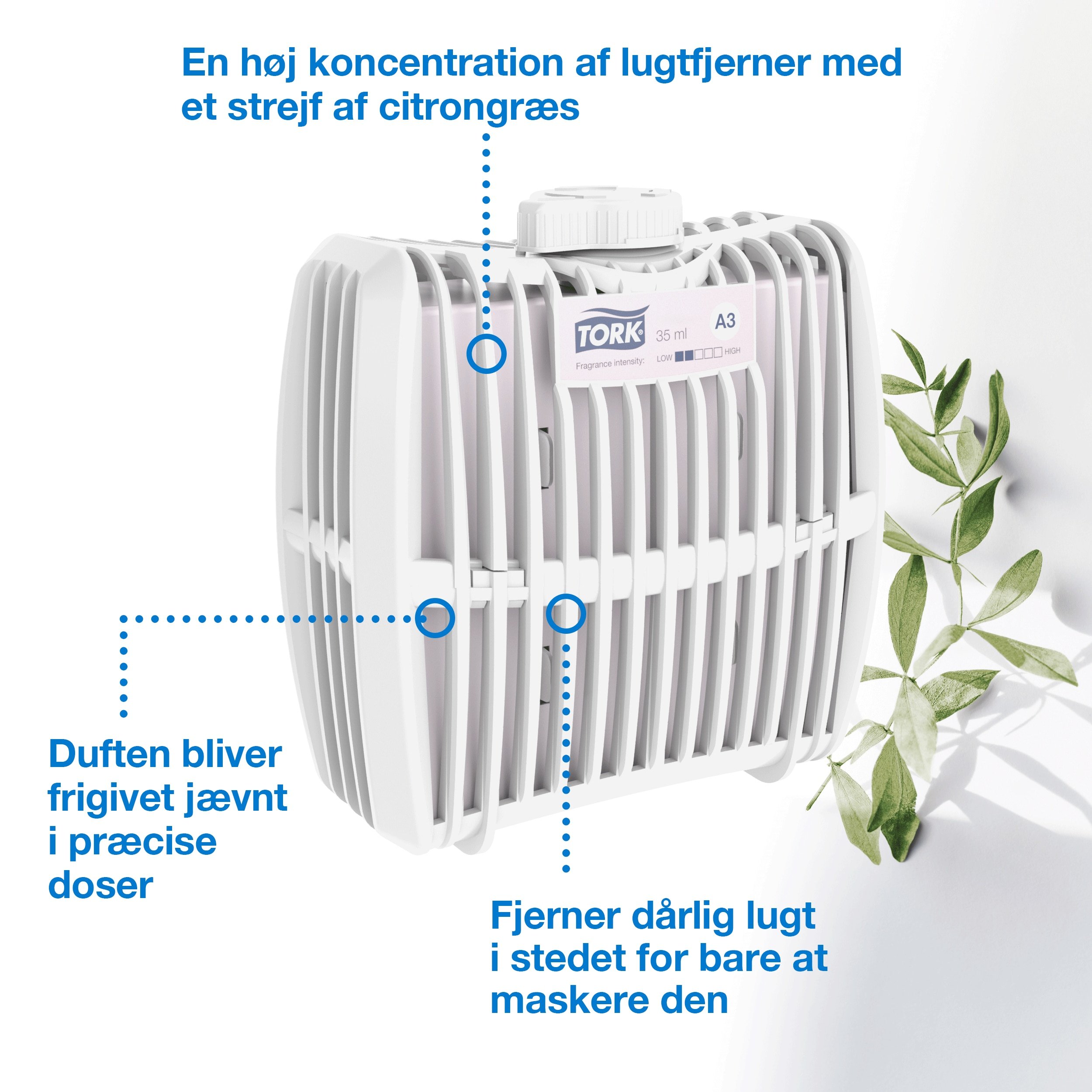 Tork Constant Airfreshener Refill, A3, Citrongrs duft, 32ml, 257012