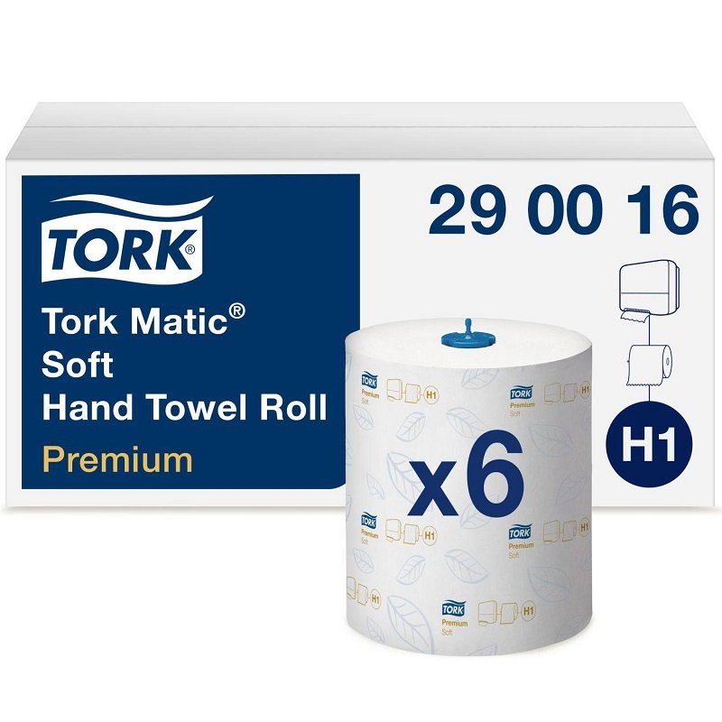 Tork Matic Soft Håndklædeark på rulle H1 Premium, hvid (6 ruller) - 290016