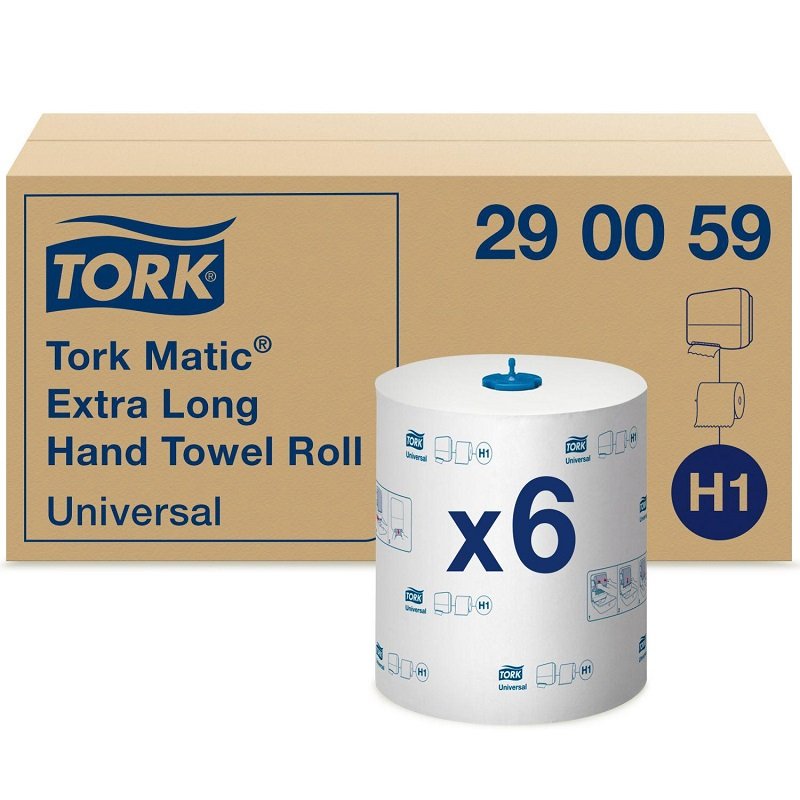 Tork Matic Extra Long håndklædeark på rulle, hvid (6 ruller) - 290059