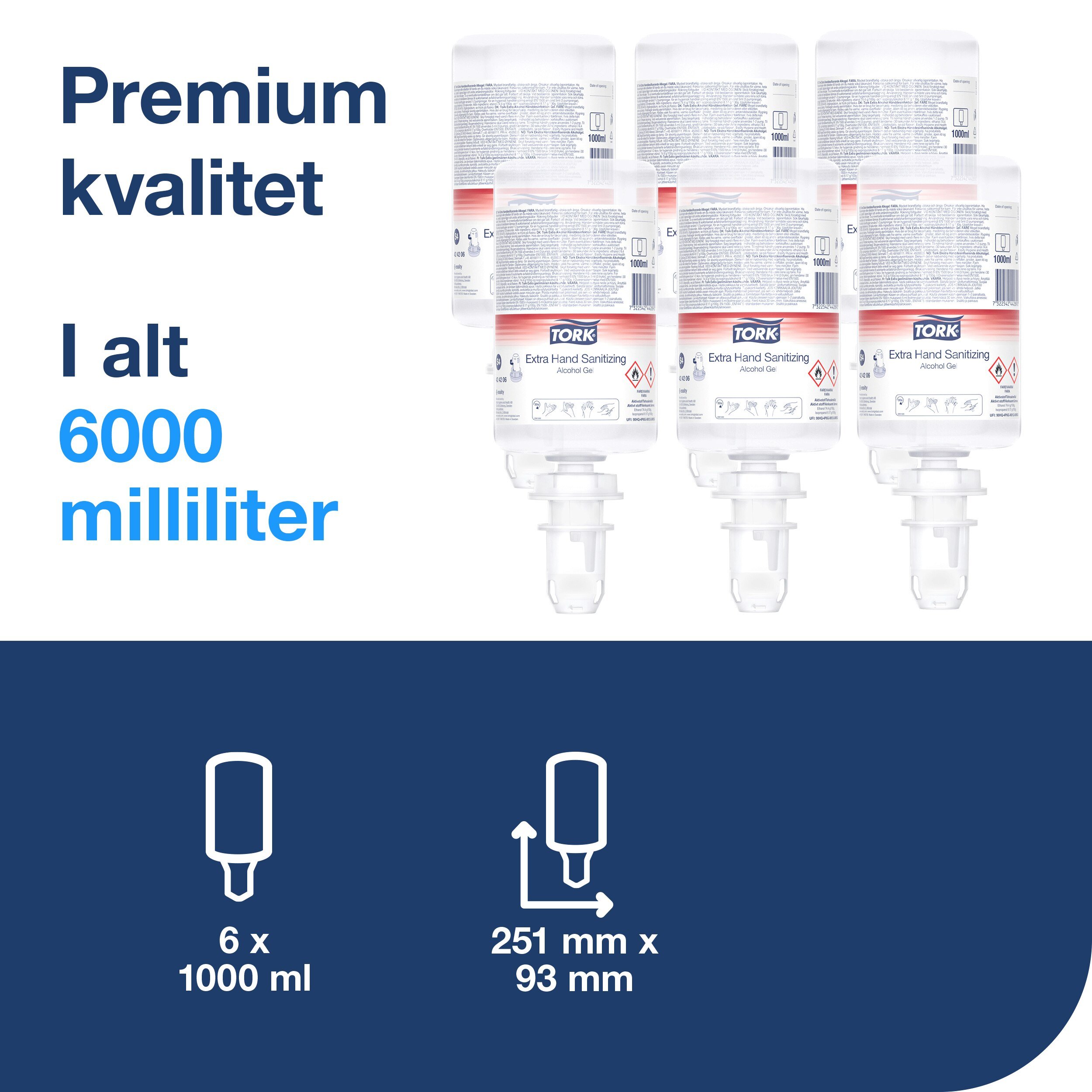 Tork Extra Hnddesinfektion S4 Alkohol Gel (1000 ml.)