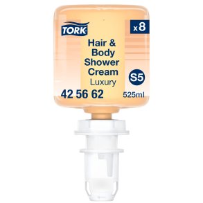 Tork Luksus Hair and Body Mini Shower Cream S5, 3-i-1 Shampoo, 8 x 525ml, 425662
