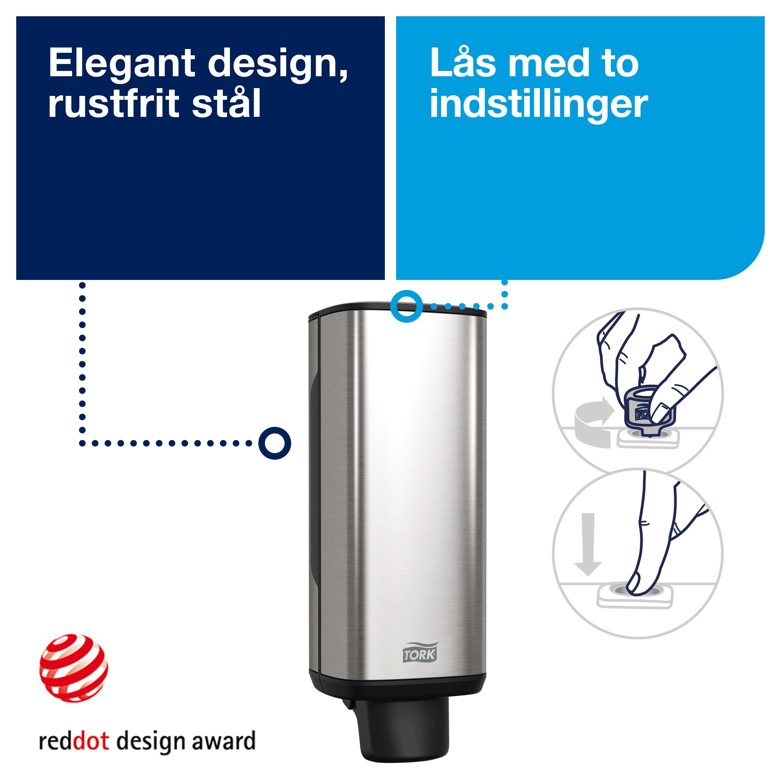 Tork Dispenser skumsbe manuel, S4 Rustfrit stl - 460010