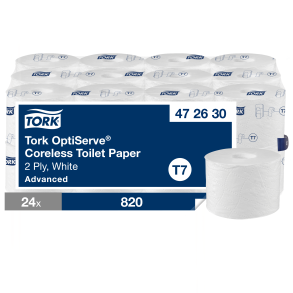TORK Toiletpapir T7 2-lag 94,3m 24 rl u. hylse (Compact) - 472630