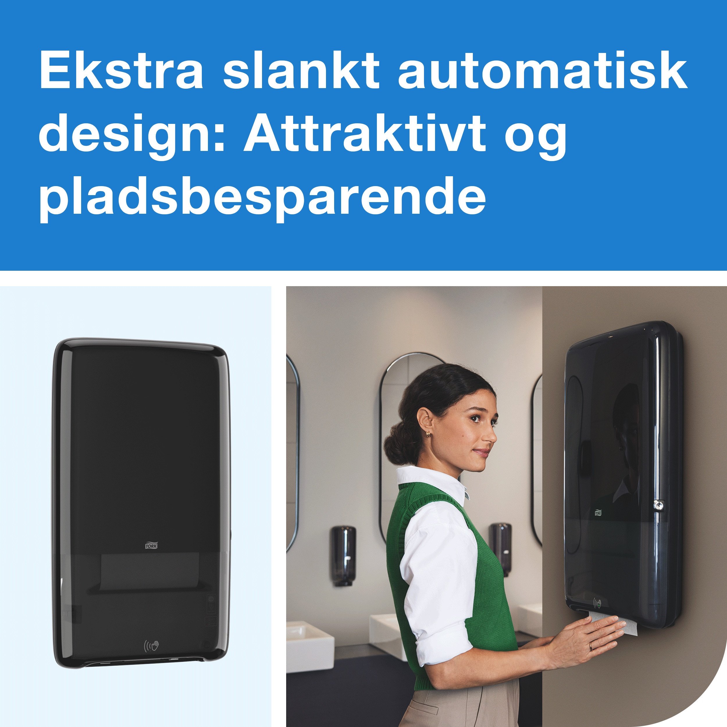 Tork H5 PeakServe Continuous Automatisk Dispenser til Hndservietter, Hj Kapacitet, Sort