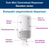 Tork dispenser hndklderulle, M1 mini, Hvid plast - 558000