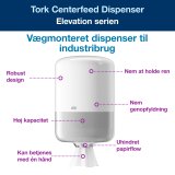 Tork dispenser hndklderulle, M2 midi, Hvid plast - 559000