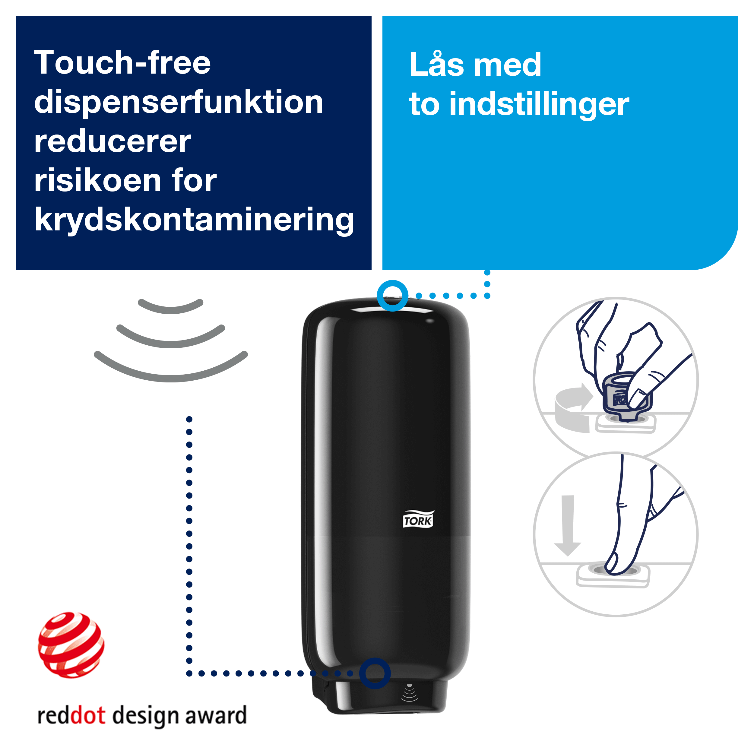 Tork Dispenser Skumsbe - Touch Free, S4 Sort - 561608