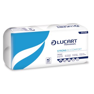 Lucart Toiletpapir Strong ELITE, L30mxB12xH9.5cm, 3-lag Nyfiber Hvid, 72 rl. (811785U)