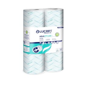 Lucart Toiletpapir Aquastream 1, 2-lags, L22mxB11cm, Nyfiber Hvid, 72 rl. (811B66J)