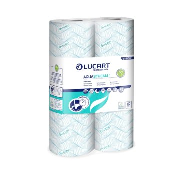 Lucart Toiletpapir Aquastream 1, 2-lags, L22mxB11cm, Nyfiber Hvid, 72 rl. (811B66J)