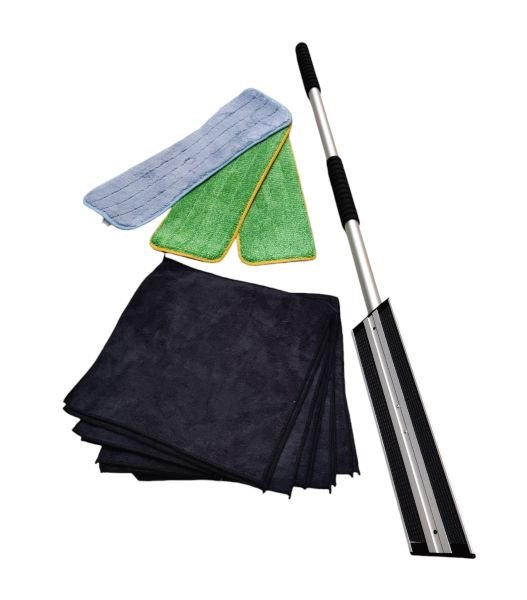 Black Week tilbud - Komplet moppest med 3 microfibermopper 40cm. + 10 gratis microfiberklude