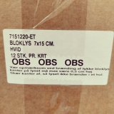 Bloklys 7x15 cm - Hvid - 66 timer