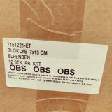 Bloklys 7x15 cm - Elfenben - 66 timer