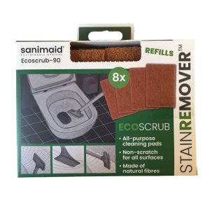 Sanimaid ECOscrub rengringspads - 90x60 mm - 8 stk.
