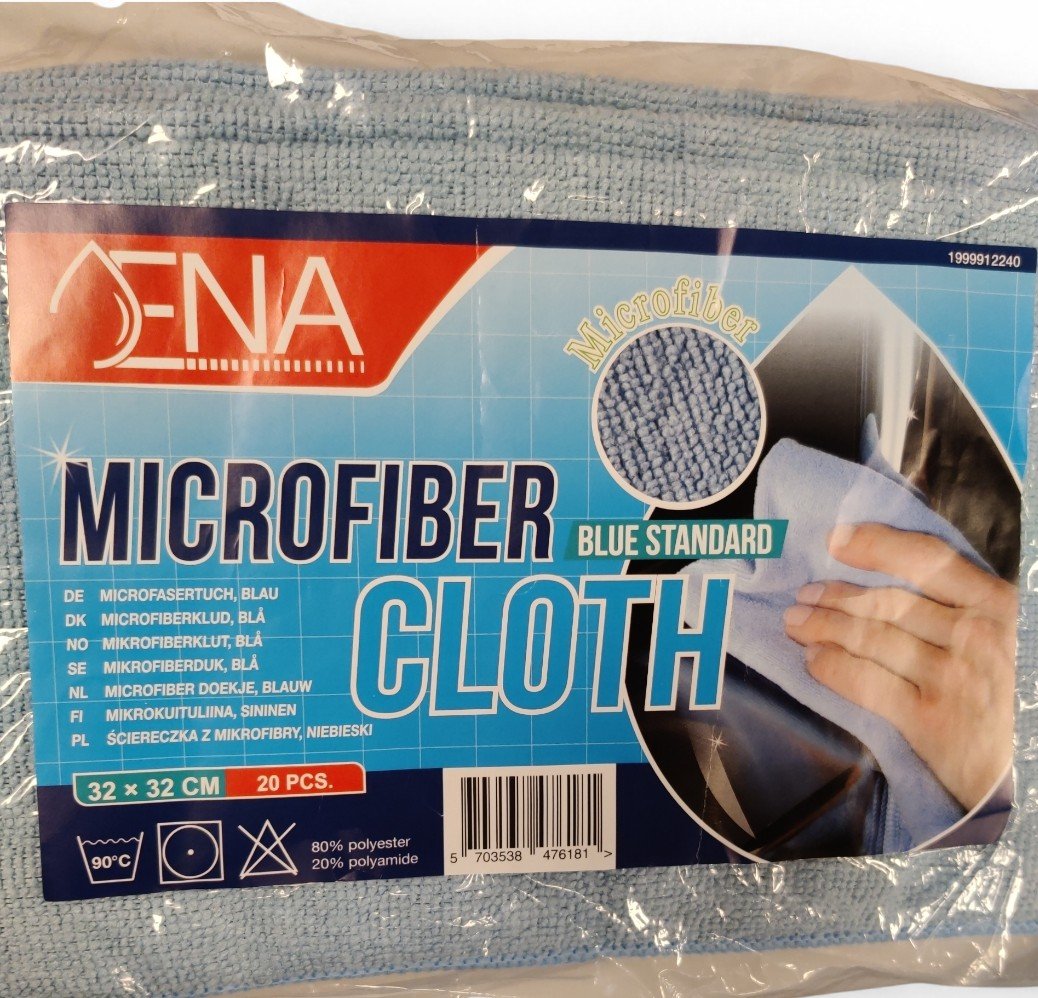 Ena microfiberklud 32x32 cm - Bl� - 20 stk.