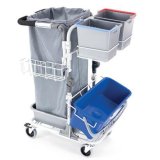 DIT Eco Basic kompakt rengringsvogn med 2 spande, moppeboks, affaldsstativ - F03