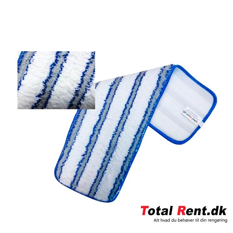 Total Microfibermoppe LUX m/ velcro, Hvid/blå 40 cm