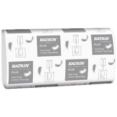 Håndklædeark Katrin Plus Easy Flush 2-lag C-fold - 24x33 cm Hvid (18 pk x 125 stk/krt)