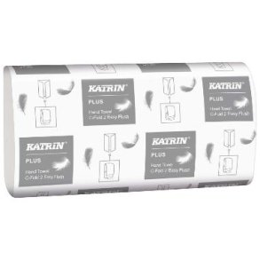 Hndkldeark Katrin Plus Easy Flush 2-lag C-fold - 24x33 cm Hvid (18 pk x 125 stk/krt)