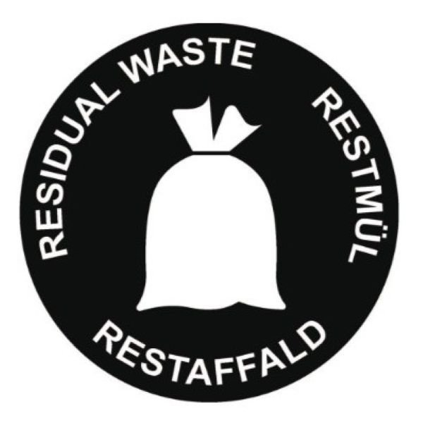 Piktogram RESTAFFALD - Rund - 3 sprog