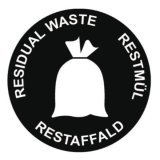 Piktogram RESTAFFALD - Rund - 3 sprog