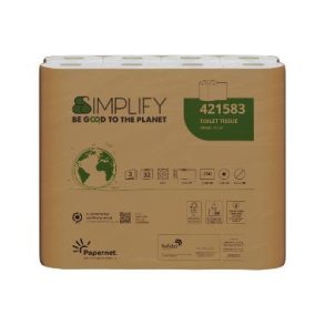 Toiletpapir Papernet Simplify 3-lag, 32 ruller
