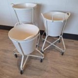 Vasketjsvogn/vaskerivogn p hjul m. Flexi-kurv