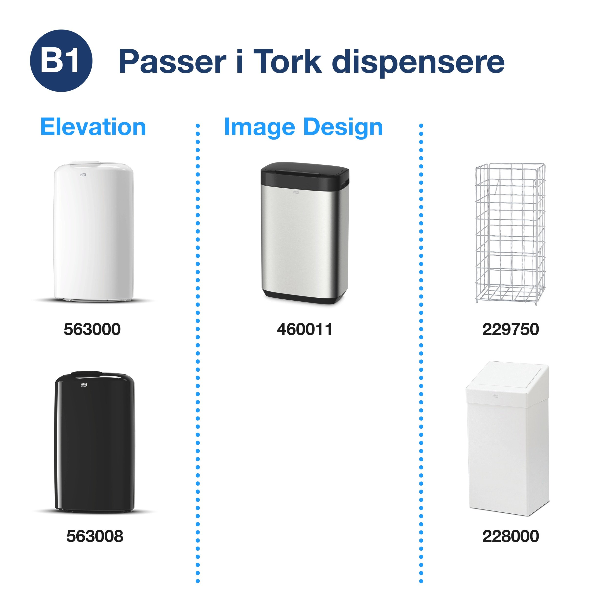 Tork Affaldspose 50l transparent - 10 ruller - til B1 skraldespand