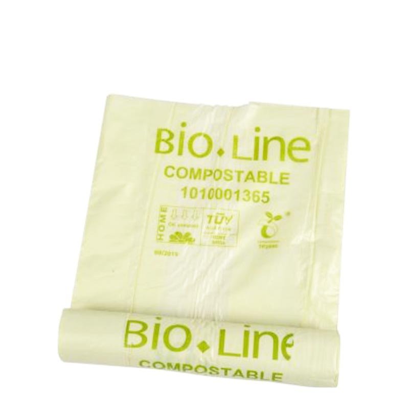 Biosæk, Bio-Line, 140 l, transparent grøn, majsstivelse, 80x110cm, transparent, 10 rulle med 10 sække
