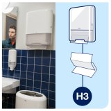 Tork dispenser hndark. H3 mini, Hvid - 553100
