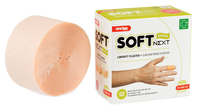 Plaster Soft 1, (6cm. x 4,5m.) selvklæbende/limfrit