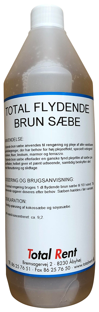 pulver Sammensætning kalk Total Flydende Brun Sæbe 1 liter | Køb på TotalRent.dk