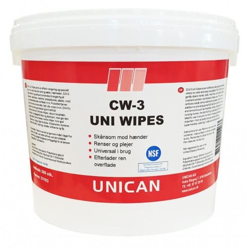 Unican CW-3 Universal wipes (desinficerende) 200 stk.